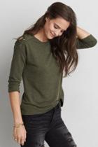 American Eagle Outfitters Ae Soft & Sexy Lace-up Shoulder Sweatshirt