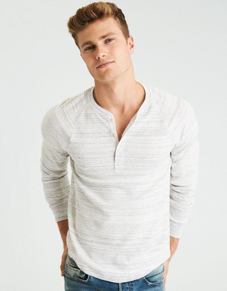American Eagle Outfitters Ae Raglan Thermal Henley