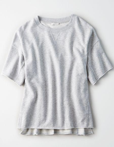 American Eagle Outfitters Ae Oversized Raw Edge Sweatshirt