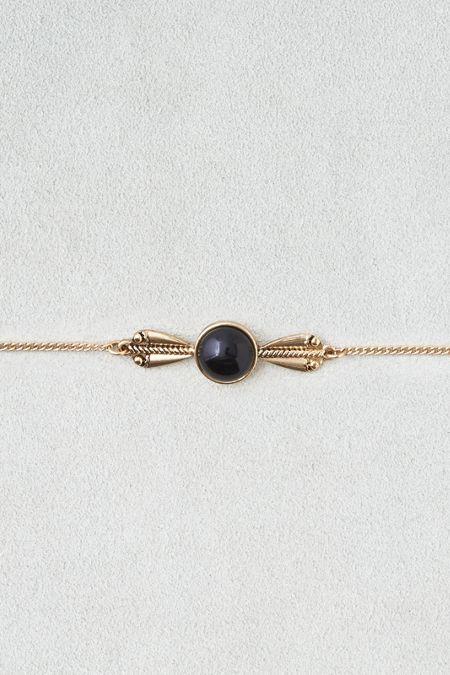 American Eagle Outfitters Ae Black Stone Metal Necklace