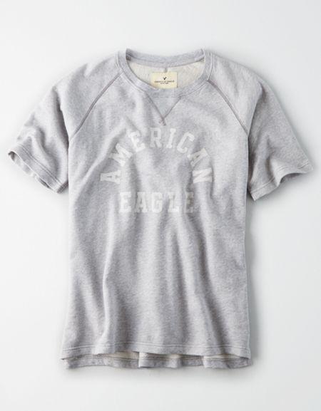 American Eagle Outfitters Ae Raglan Short Sleeve Sweatshirt