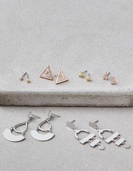 American Eagle Outfitters Ae Silver Geo Earrings