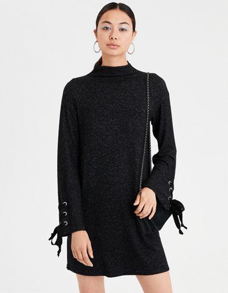 American Eagle Outfitters Ae Soft & Sexy Plush Mock Neck Dress