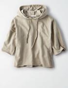 American Eagle Outfitters Don't Ask Why Cropped Raw Edge Fleece Hoodie