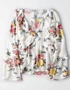 American Eagle Outfitters Ae Printed Criss Cross Top