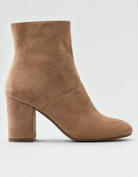 American Eagle Outfitters Microsuede High Covered Heel Bootie