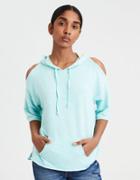 American Eagle Outfitters Ae Short Sleeve Cold Shoulder Hoodie