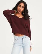 American Eagle Outfitters Ae Chenille V-neck Cropped Sweater