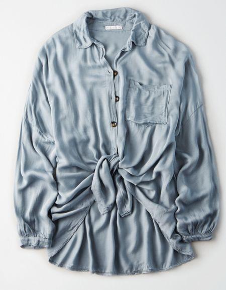 American Eagle Outfitters Don't Ask Why Dolman Button Down Shirt