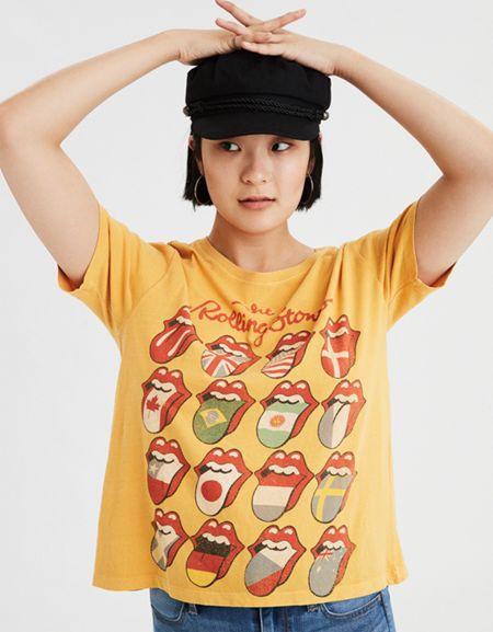 American Eagle Outfitters Ae X Stones Flag Tongue Graphic Tee