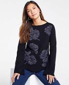 Ann Taylor Shimmer Floral Sweater