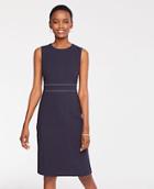 Ann Taylor Rope Piped Sheath Dress
