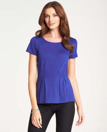  Ann Taylor Jersey Peplum Top