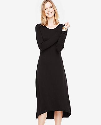 Ann Taylor Elliptical Hem Midi Dress