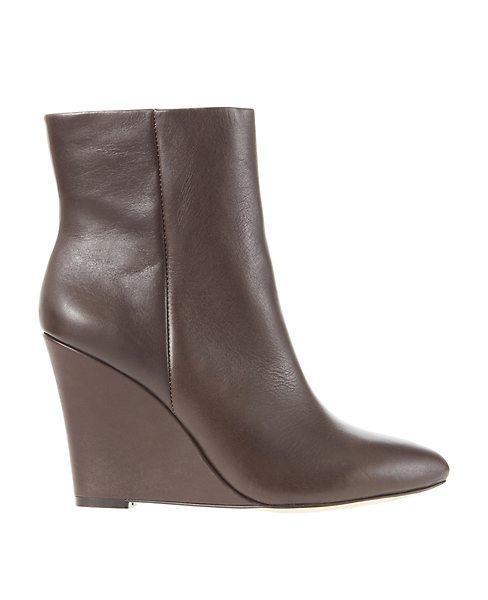 Ann Taylor Emerson Leather Wedge Booties