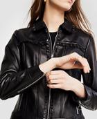 Ann Taylor Ruffle Leather Jacket