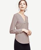 Ann Taylor Circle Mixed Media V-neck Top