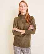 Ann Taylor Seamed Turtleneck Tunic Sweater