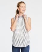 Ann Taylor Tulip Ruffle Mock Neck Shell