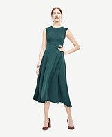 Ann Taylor Crepe Seamed Midi Dress