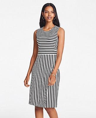 Ann Taylor Striped Knit Sheath Dress