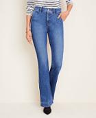 Ann Taylor Flare Trouser Jeans In Mid Indigo Wash