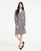 Ann Taylor Herringbone Matte Jersey Wrap Dress