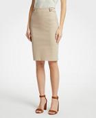 Ann Taylor Cotton Sateen Button Tab Skirt