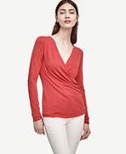 Ann Taylor Side Ruched Wrap Top