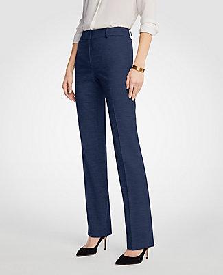 Ann Taylor The Straight Leg Pant In Textured Stretch - Curvy Fit