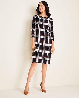 Ann Taylor Plaid Sweater Dress