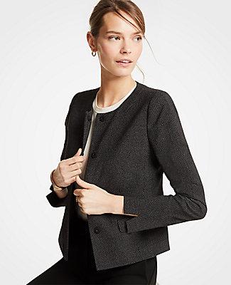 Ann Taylor Dobby Peplum Jacket