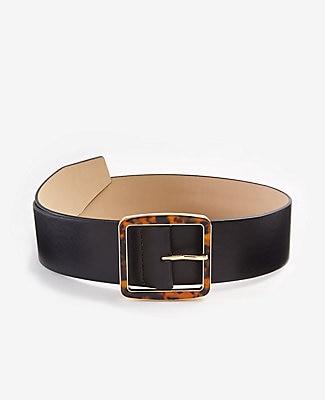 Ann Taylor Tortoiseshell Print Buckle Belt