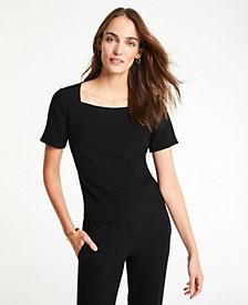 Ann Taylor Doubleweave Short Sleeve Top