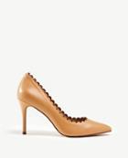 Ann Taylor Mila Scalloped Leather Pumps