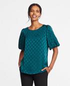 Ann Taylor Dotted Lantern Sleeve Top