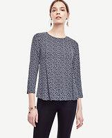 Ann Taylor Geo Pleated Swing Top