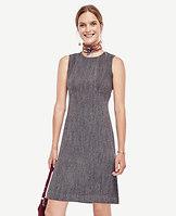 Ann Taylor Tweed Seamed Shift Dress