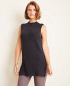 Ann Taylor Mock Neck Sleeveless Tunic Sweater