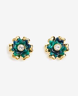 Ann Taylor Tortoiseshell Print Flower Stud Earrings