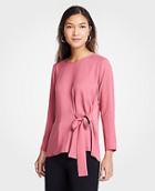 Ann Taylor Side Tie Mixed Media Top