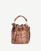 Ann Taylor Snakeskin-embossed Leather Mini Bucket Bag