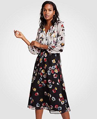 Ann Taylor Winter Floral Midi Dress