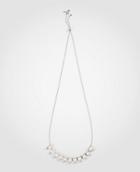 Ann Taylor Crystal Pearlized Slider Necklace