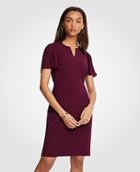 Ann Taylor Pleated Sleeve Sheath Dress