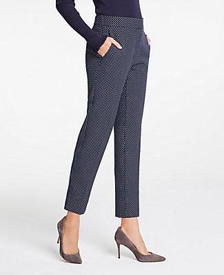 Ann Taylor Jacquard Dot Elastic Back Ankle Pants