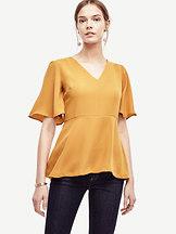 Ann Taylor V-neck Peplum Top