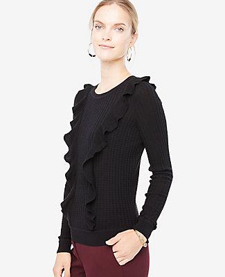 Ann Taylor Diagonal Ruffle Sweater