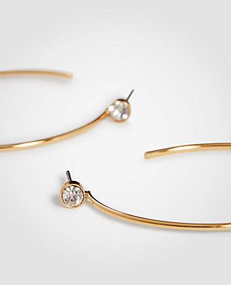 Ann Taylor Crystal Metallic Hoop Earrings