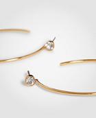 Ann Taylor Crystal Metallic Hoop Earrings